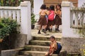 Happy children after school in Java, Indonesia Royalty Free Stock Photo