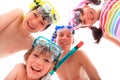 Happy children with snorkels Royalty Free Stock Photo