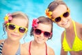 Happy children in the swimming pool Royalty Free Stock Photo