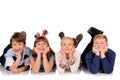 happy children together white background Royalty Free Stock Photo