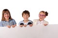 happy children together white background Royalty Free Stock Photo