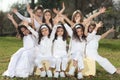 Happy children in white Royalty Free Stock Photo