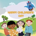 happy children's day, kids picnic in the park