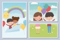 Happy childrens day celebration international banners