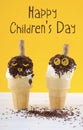 Happy Childrens Day concept with fun ice cream cones.