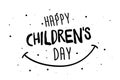 Happy Childrens Day greeting card, banner or poster. World family holiday event design. Vector illustration Royalty Free Stock Photo