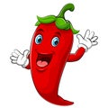 Happy chili cartoon character