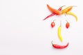 Happy chili face. Vegetable lifestyle, cooking and spicey kitchen concept