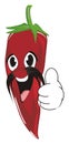 Happy chili pepper with mustache