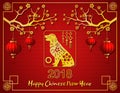 Happy chinese new year 2018 background. Year of the dog