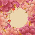 Happy Chinese new year background with flowers