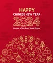 Happy Chinese New Year Banner Card. Vector Royalty Free Stock Photo