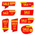 Happy chinese new year Banner Sale Collection Set , Promotion sale tag banner limited time and special offer , advertising element Royalty Free Stock Photo