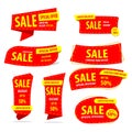 Happy chinese new year Banner Sale Collection Set , Promotion sale tag banner limited time and special offer , advertising element Royalty Free Stock Photo