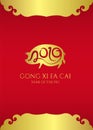 Happy chinese new year 2019 card with 2019 abstract text in Gold pig zodiac sign and GONG XI FA CAI Wishing you prosperity in the Royalty Free Stock Photo