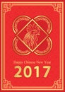 Happy Chinese new year 2017 card is head rooster Royalty Free Stock Photo