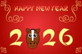 Happy chinese new year card illustration for 2026
