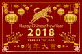 Happy Chinese new year 2018 card is lanterns Hang Royalty Free Stock Photo