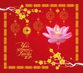 Happy Chinese new year 2017 card, Lotus lantern
