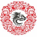 China dragon zodiac sign . Dragon 2024. Vector illustration