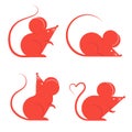 Happy Chinese new year design. 2020 Rat zodiac. Cute decorated mouses collection. Japanese, Korean, Vietnamese new year. Vector Royalty Free Stock Photo