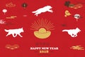 Happy Chinese New Year 2018 Of The Dog. Lunar Chinese New Year, Chinese Zodiac. Design for greeting cards, calendars Royalty Free Stock Photo