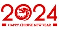 Happy Chinese new year 2024 the dragon zodiac sign. 2024 Year logo. Greeting and celebration background. Asian Lunar