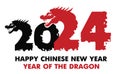 Happy Chinese new year 2024 the dragon zodiac sign. 2024 Year logo. Greeting and celebration background. Asian Lunar