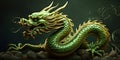 Happy Chinese New Year 2024. Green Dragon, symbol of Chinese New Year