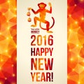 Happy Chinese New Year 2016 Greeting Card. Dancing Royalty Free Stock Photo