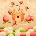 Happy Chinese New Year 2020 greeting card, holiday, spring festival background. Vector stock illustration rat, mouse traditional