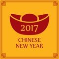 Happy chinese new year 2017 greeting card Royalty Free Stock Photo