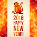 Happy Chinese New Year 2016 Greeting Card. Year of Royalty Free Stock Photo