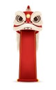 Happy Chinese New Year Lion Dance Head with blank croll. Vector illustration isolated on a white background Royalty Free Stock Photo