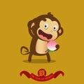 Happy Chinese New Year. Monkey cartoon character. Royalty Free Stock Photo