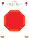 Happy chinese new year Octagon background decoration
