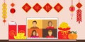 Happy Chinese New Year with people meeting together Royalty Free Stock Photo