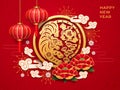 Happy Chinese New Year poster, CNY greeting card