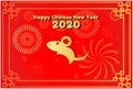 2020 happy chinese new year. Year of rat or mouse with golden firework Royalty Free Stock Photo