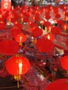 Happy Chinese new year red lanterns circle light decorative festival