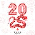 Happy chinese new year 2025 the snake zodiac sign.