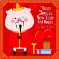 Happy chinese new year and happy valentine