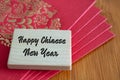 Happy Chinese New Year wishes with red packets envelope