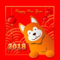 Happy Chinese New Year 2018 Year of Dog Vector Design
