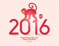 Happy Chinese New Year 2016 Year of Monkey