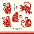 Happy Chinese New Year 2016 Year of Monkey Royalty Free Stock Photo