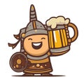 Happy chinese warrior large beer laughing vector graphics