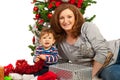 Happy Christmas mother and baby Royalty Free Stock Photo