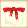 Happy Christmas and New Year, box gift stylized, vector, template, greeting card, banner, isolated, cartoon style