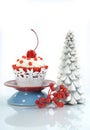 Happy Christmas red velvet cupcake Royalty Free Stock Photo
